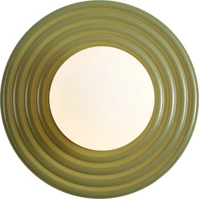 Lampada da parete retrò verde con sfera opale rotonda 20cm IP44 - Lila