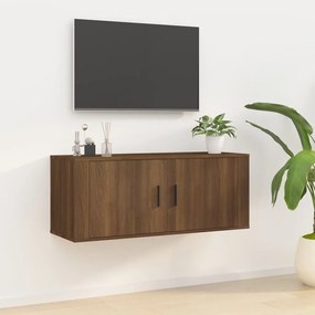 Mobile porta tv a parete rovere marrone 100x34,5x40 cm