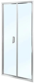 Porta doccia pieghevole L 100 x H 190 cm in vetro vetro senza finitura / trasparente profilo cromo