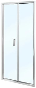 Porta doccia pieghevole L 98-102 cm x H 190 cm, per nicchia in vetro trasparente SP. 6 mm, profilo lucido cromo
