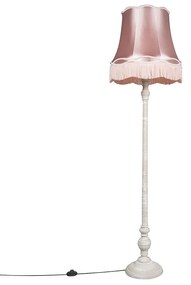 Lampada da terra retrò grigia con paralume rosa Granny - Classico