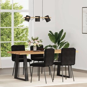 Sedie Da Pranzo 4 Pz Nere İn Velluto /
