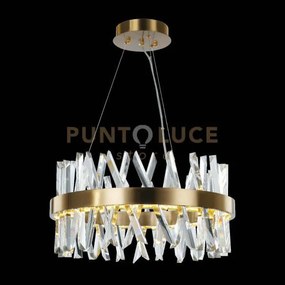 Lampada a sospensione rotonda akasha, ottone anticato, led 60w 5400...
