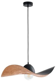 Lampadario a sospensione con filo KAPELLO 1xE27/60W/230V diametro 55 cm nero/rame