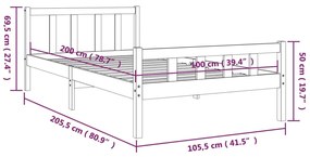 Giroletto Nero in Legno Massello 100x200 cm