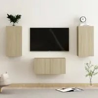 Set Mobili TV 3 pz Rovere Sonoma in Truciolato 3078972