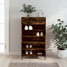 Scarpiera Rovere Fumo 60x35x105 Cm İn Legno Multistrato /