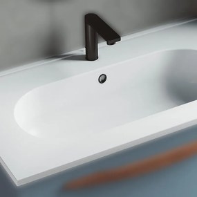 Lavabo a incasso rettangolare vasca centrale SOLID L 61 x H 18 x P 46 cm in ceramica bianco lucido