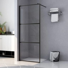 Parete Doccia Walk-in İn Vetro Trasparente Esg Nera 115x195 Cm /