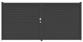 Cancello manuale battente ALBA Maia120 Close in alluminio, apertura centrale, L 300 x H 160 cm, di colore grigio antracite