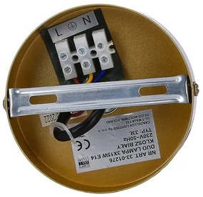 Lampadario a sospensione con filo DUO 3xE14/40W/230V oro/nero