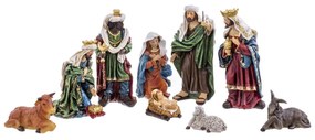 Decorazione Natalizia Multicolore Poliresina Natività/Presepe 31,5 cm (9 Pezzi)