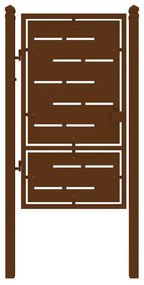 Cancello manuale con serratura elettrica Privacy in ferro, apertura a sinistra, L 104.5 x H 180 cm, di colore ruggine