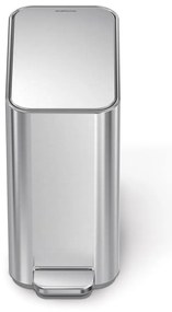 Cestino per rifiuti in acciaio con piedini in argento opaco 5 l - simplehuman
