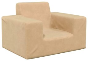 Divano Per Bambini Crema İn Morbido Peluche /