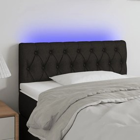 Testiera A Led Nera 90x7x78/88 Cm İn Tessuto /