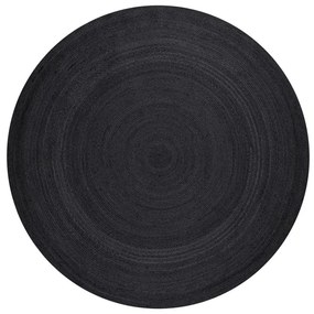 Tappeto rotondo nero in iuta reversibile/tessuto a mano ø 140 cm Braided – Hanse Home