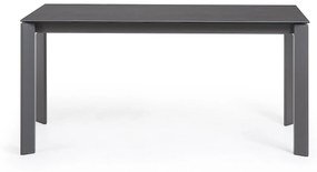 Kave Home - Tavolo allungabile Axis in porcellanato Vulcano Roca con gambe grigio scuro 160 (220) cm