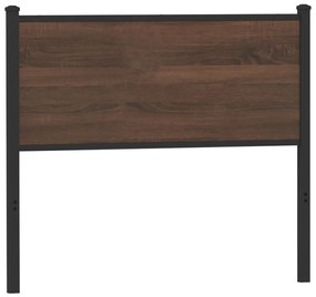 Testiera Rovere Marrone 107 Cm İn Legno Multistrato E Acciaio /