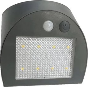 Lampada da parete solare con sensore LED/3W/3,7V 1200 mAh IP54 antracite