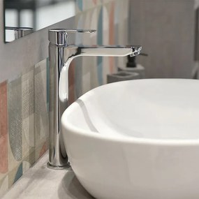 Miscelatore lavabo alto cromato completo di piletta click clack Zoe