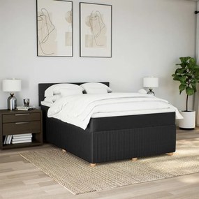 Giroletto a molle con materasso nero 140x190 cm in tessuto