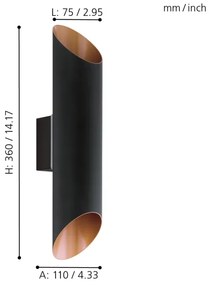 Eglo 94804 - Lampada LED da esterno AGOLADA 2xLED/3,7W/230V IP44