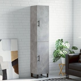 Credenza Grigio Cemento 34,5x34x180 Cm İn Legno Multistrato /