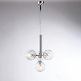 Lampadario Contemporaneo Armonia Metallo Cromo 4 Luci E14