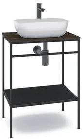 Mobile bagno con lavabo L 60 x H 92 x P 45.5 cm nero per vasca centrale Outline