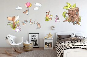 Adorabile adesivo da parete per bambini - famiglia di topi 60 x 120 cm 100 x 200 cm