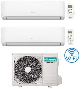 Climatizzatore Condizionatore Hisense Hi Comfort Wifi R32 Dual Split Inverter 12000 + 12000 btu con u.e. 2AMW52U4RXC Classe a++/a+