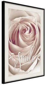 Poster  Rose with a Message  Cornice Quadri Cornice nera con pass-partout, Larghezza x Altezza Home decor 30x45