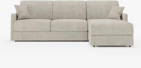Tommy Divano Letto con penisola contenitore - design minimal e sfoderabile in tessuto smacchiabile simil cotone T33