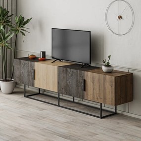 Tavolo TV in rovere colore naturale 200x55 cm Titan - Marckeric