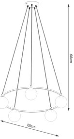Sollux SL.1214 - Lampadario a sospensione con filo YOLI 5xG9/8W/230V nero