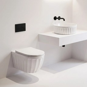 Set: WC sospeso + Lavabo da appoggio Rea Duo White