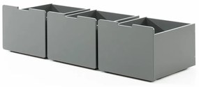 Cassetti grigi sotto il letto dei bambini 3 pezzi Pino - Vipack