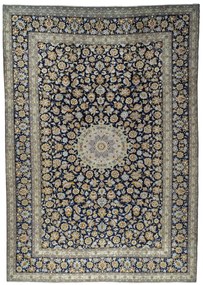 Kashan Tappeto persiano 440x310 Blu (Iran) Annodato A Mano