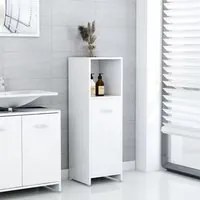 Armadio da Bagno Bianco Lucido 30x30x95 cm in Truciolato 802594