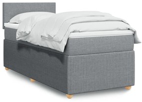 Giroletto A Molle Con Materasso Grigio Chiaro 90x190 Cm Tessuto /