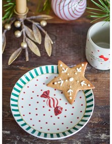 Piatto da dolce bianco in gres a tema natalizio ø 16 cm Yule – Bloomingville