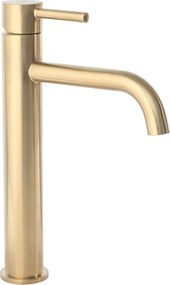 Rubinetto da lavabo Rea Lungo Brush Gold high