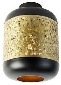 Lampada da soffitto vintage nera con ottone - Kayleigh