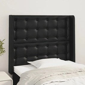 Testiera Ad Orecchio Nera 83x16x118/128 Cm İn Similpelle /