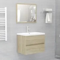 Set Mobili da Bagno Rovere Sonoma in Legno Multistrato