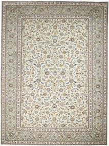 Kashan Tappeto 300x400 Verde (Iran) Annodato A Mano