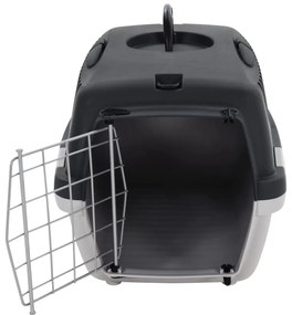 Trasportino per Animali Domestici Grigio e Nero 48x32x31 cm PP