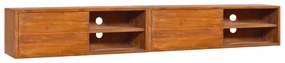Mobile Tv A Parete 180x30x30 Cm İn Legno Massello Di Teak /