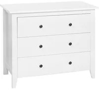 Credenza a 3 cassetti Armadio bianco Cassettiera Camera da letto Soggiorno Moderno e minimalista